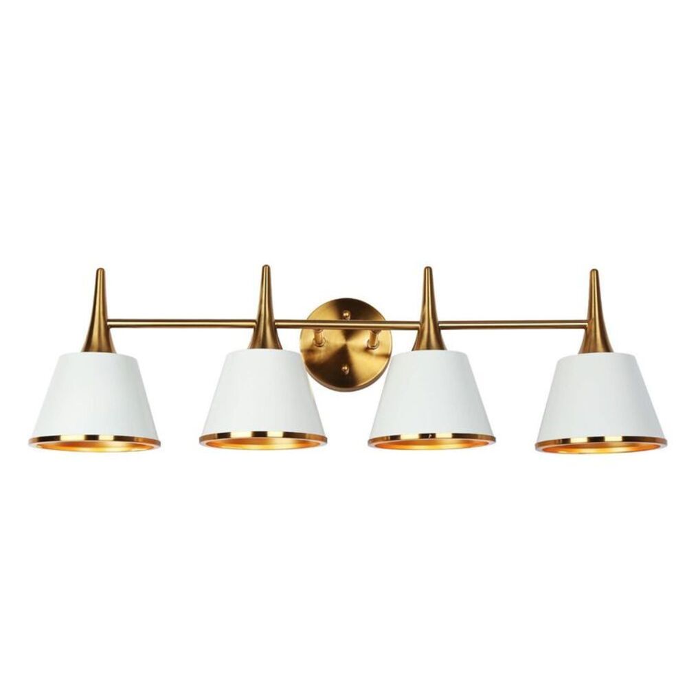 LNC -  Idaikos 29" 4-Light Polish Gold and White Dome Gold and White